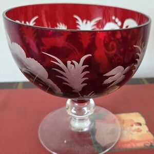 Vintage Elegant Ruby Red Crystal Decor Accent